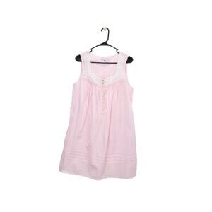 EILEEN WEST Cottagecore Iconic Cotton Pintuck Lace Whimsy Nightgown